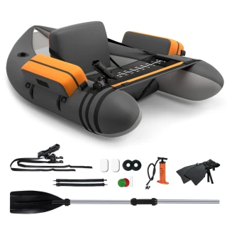 Costway Inflatable Fishing Boat with Adjustable Back 135 x 109 x ...