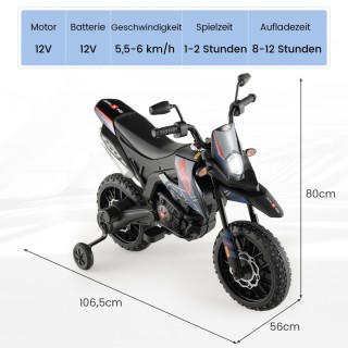 Costway  Ηλεκτρική Παιδική Μοτοσικλέτα Aprilia με Βοηθητικές Ρόδες,...