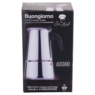 Galileo Καφετιέρα 6 φλιτζανιών από ανοξείδωτο ατσάλι επαγωγής SChef...
