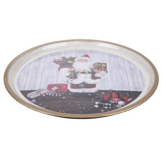 Galileo Στρογγυλός πλαστικός δίσκος Χριστουγέννων 40 εκ Santas Hous...
