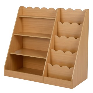 Costway Παιδική ξύλινη βιβλιοθήκη με 4 ανοιχτά ράφια και κρυφό αποθ... Costway Παιδική ξύλινη βιβλιοθήκη με 4 ανοιχτά ράφια και κρυφό αποθ...