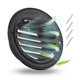 VEVOR Κάλυμμα Στρογγυλού Αεραγωγού 97 mm Ανοξείδωτο Ατσάλι Μαύρο (Σ...