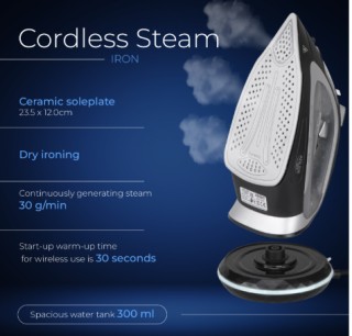 Καινοτόμο Ασύρματο και Ενσύρματο Σίδερο Ατμού 2800W AD-5043 ADLER Καινοτόμο Ασύρματο και Ενσύρματο Σίδερο Ατμού 2800W AD-5043 ADLER