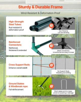 VEVOR Ανθεκτικό Σκηνικό Προστασίας Φυτών 2.9 x 1.94 x 1.94 μ με Φερ... VEVOR Ανθεκτικό Σκηνικό Προστασίας Φυτών 2.9 x 1.94 x 1.94 μ με Φερ...