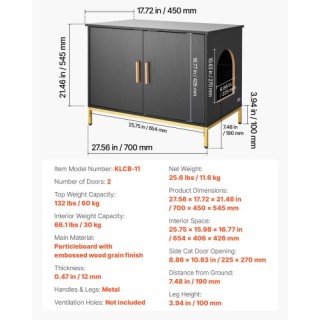 VEVOR Κρυφή Επίπλωση Γάτας (70 cm) με Μεταλλικά Πόδια & Χερούλια, Σ... VEVOR Κρυφή Επίπλωση Γάτας (70 cm) με Μεταλλικά Πόδια & Χερούλια, Σ...