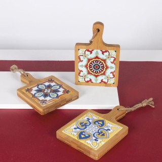 Villa DEste  Ξύλινο πλατό από μπαμπού και κεραμική 195x13 cm Tradiz...