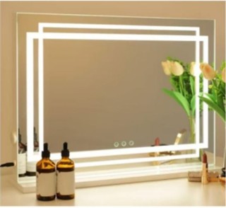 Costway Φωτιζόμενος Καθρέπτης Μακιγιάζ LED με 3 Χρωματικούς Ρυθμιζό...