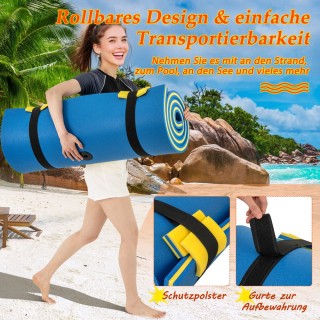 Costway Μπλε Πλωτό Στρώμα Νερού 220 x 90 x 4 εκ. OP70098BL