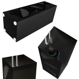 BAKAJI Τετράγωνη Σχέδιο Σιδερένια Ομπρελοθήκη Μαύρη με Δοχείο Συλλ... BAKAJI Τετράγωνη Σχέδιο Σιδερένια Ομπρελοθήκη Μαύρη με Δοχείο Συλλ...