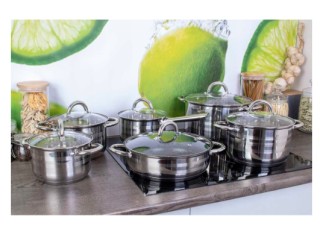 Σετ Μαγειρικά Σκεύη από Ανοξείδωτο Ατσάλι 12 τεμάχια ZL-8330 ZILNER