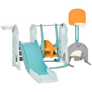 HOMCOM 5 σε 1 Τσουλήθρα και Κούνια για Παιδιά από 18 μηνών με 2 Καλ...