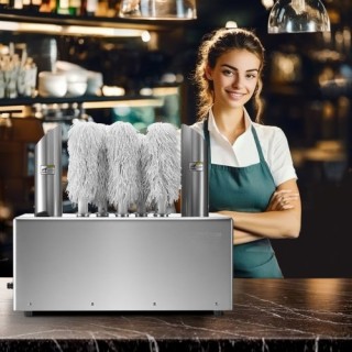 VEVOR  Μηχανή Γυαλίσματος Ποτηριών 8 Βουρτσών 660 Ποτήρια/Ώρα για Μ...