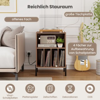 Costway Βάση Πικάπ με Σταθμό Φόρτισης & Ράφι & 4 Διαχωριστικά για Δ...