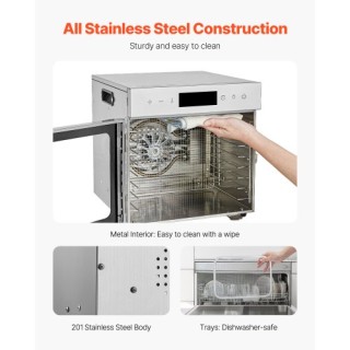 VEVOR Αφυγραντήρας Τροφίμων 8 Δίσκων 400W Ανοξείδωτος SGHGJ400W8CTH...