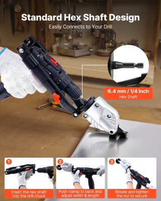 VEVOR Περιστρεφόμενη Ψαλίδα Μεταλλικών Φύλλων 360° με Διαστάσεις 36...