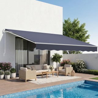VEVOR Χειροκίνητη Αναδιπλούμενη Τέντα 400 x 300 cm, Πολυεστερική, Γ...