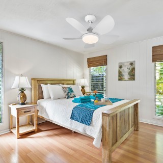 BAKAJI  Ανεμιστήρας Οροφής 5 Φτερά Λάμπα με Φως LED και Τηλεχειριστ...