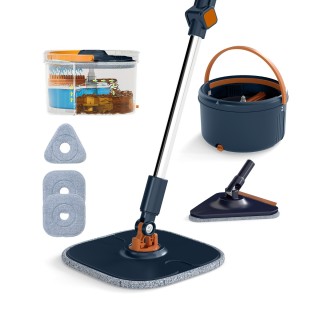 Costway Σετ Σφουγγαρίστρας με Κουβά Διαστάσεων 35,5 x 20 εκ - Μπλε ...