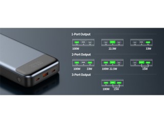 SWISSTEN Φορητός Φορτιστής 30,000 mAh με 133W Power Delivery - Γκρι...