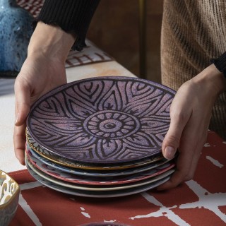 Villa DEste Σετ 6τμχ Πιάτο επίπεδο 22 εκ. από κεραμικό σε boho chi... Villa DEste Σετ 6τμχ Πιάτο επίπεδο 22 εκ. από κεραμικό σε boho chi...