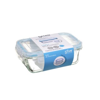 Γυάλινο Ορθογώνιο Φαγητοδοχείο 0,54 lt– Μπλε 135004 5Five Simply Smart