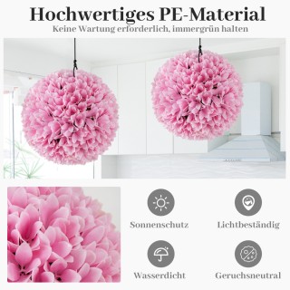 Costway Σετ Τεχνητών Φυτών με 2 Μπάλες Πυξάρι από Υψηλής Ποιότητας ...