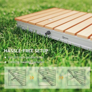 Outsunny Φορητό Ντους Κήπου 70x55 εκ, Ξύλινο, Ύψος έως 4 μ, Ρυθμιζό...