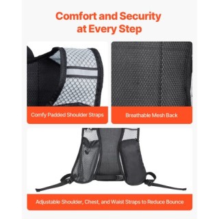 VEVOR Ελαφρύ Σακίδιο Ενυδάτωσης 2L για Ποδηλασία, Πεζοπορία, Τρέξιμ...