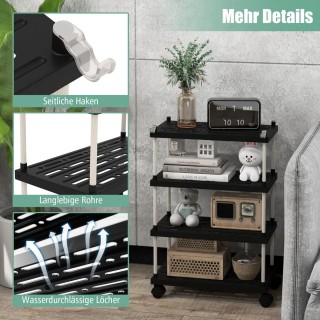 Τρόλεϊ Κουζίνας Αποθήκευσης 4 Επιπέδων Χρώματος Μαύρο COSTWAY JV110... Τρόλεϊ Κουζίνας Αποθήκευσης 4 Επιπέδων Χρώματος Μαύρο COSTWAY JV110...