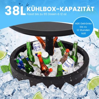 Costway Ρυθμιζόμενο Υπαίθριο Κοκτέιλ Τραπέζι με Ψυγείο Ποτών 38L, Α...