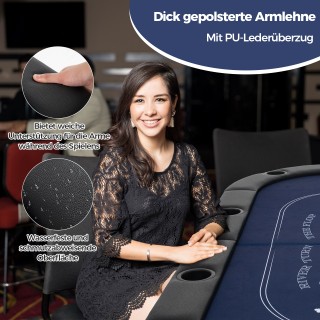 Costway  Πτυσσόμενο Τραπέζι Πόκερ για 8 Παίκτες με Θέσεις Ποτών & Μ...