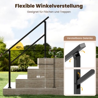 Costway Πλαϊνή Κάγκελο Σκάλας Εισόδου με Ρυθμιζόμενη Γωνία TJ10026 Costway Πλαϊνή Κάγκελο Σκάλας Εισόδου με Ρυθμιζόμενη Γωνία TJ10026