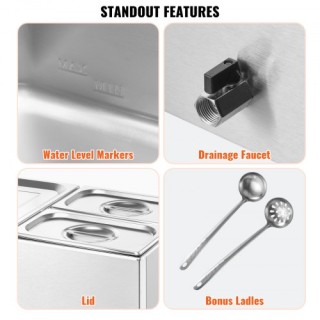 VEVOR Επαγγελματικός Ηλεκτρικός Θερμαντήρας Φαγητού 3-Θέσεων 16L S... VEVOR Επαγγελματικός Ηλεκτρικός Θερμαντήρας Φαγητού 3-Θέσεων 16L S...