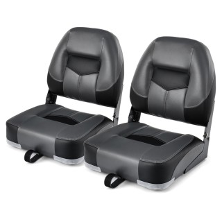 Costway Σετ 2 Αναδιπλούμενων Καθισμάτων Σκάφους με 11 εκ. Παχύ Μαξι...