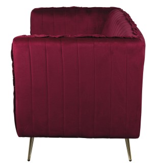 Galileo Διθέσιος καναπές μπορντό Sibilla 126x75x82 cm σε ξύλο με κά...