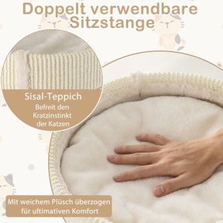 Costway Γκρι Ξύλινος Ονυχοδρόμιο 120 εκ. με Αιώρα & 3 Πλατφόρμες & ...