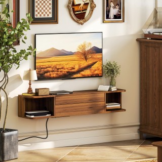 HOMCOM Κρεμαστή Βάση Τηλεόρασης έως 50 με Πρίζες Ρεύματος, USB και ...