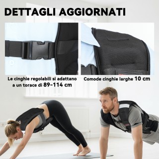 SPORTNOW Ζακετάκι με Βάρος 8 κιλών, Ρυθμιζόμενοι Ιμάντες και Ανακλα...
