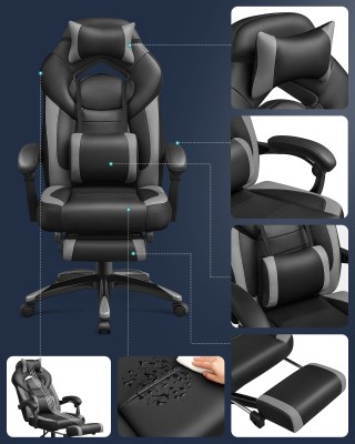 SONGMICS Εργονομική Καρέκλα Gaming με Υποπόδιο, Ρυθμιζόμενο Προσκέφ...