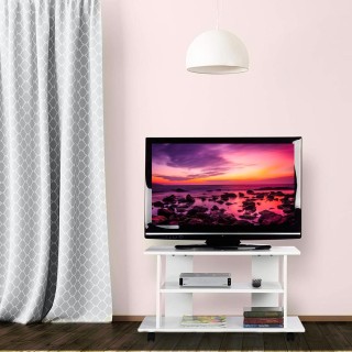 BAKAJI  Κινητό Τηλεόρασης από Ξύλο με 2 Ράφια και Ρόδες Τροχήλατο Έ...