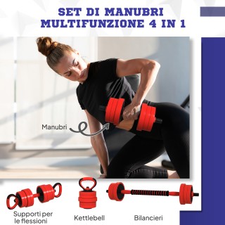 SPORTNOW Σετ Βαρών Γυμναστικής 4 σε 1 των 30kg, Μετατρέψιμο σε Kett... SPORTNOW Σετ Βαρών Γυμναστικής 4 σε 1 των 30kg, Μετατρέψιμο σε Kett...
