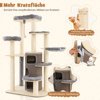 Costway Μοντέρνο Ονυχοδρόμιο για Γάτες με Πλατφόρμες, Σπιτάκι και Σ...