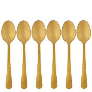Galileo Σετ 6 Κουταλάκια από Ανοξείδωτο Ατσάλι με Σατινέ Χρυσαφί Φι...