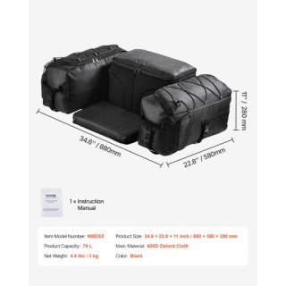 VEVOR Τσάντα Αποθήκευσης ATV 74L με Μαξιλάρι ATVZBBRZNL57E85JXV0 VEVOR Τσάντα Αποθήκευσης ATV 74L με Μαξιλάρι ATVZBBRZNL57E85JXV0