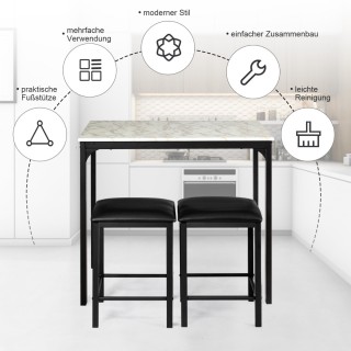 Costway Σετ Τραπεζαρίας με 1 Τραπέζι και 2 Σκαμπό για Μικρούς Χώρου... Costway Σετ Τραπεζαρίας με 1 Τραπέζι και 2 Σκαμπό για Μικρούς Χώρου...