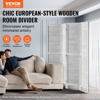 VEVOR Ξύλινο Διαχωριστικό Δωματίου 4 Πάνελ (Ανοιχτό Γκρι) MZPFBS4MB...
