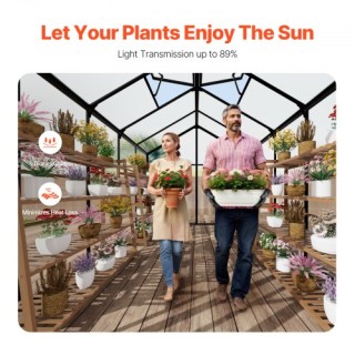 VEVOR Θερμοκήπιο Πολυανθρακικό 8x10 Ft Εξωτερικό Κήπου JTSZWSL8W1... VEVOR Θερμοκήπιο Πολυανθρακικό 8x10 Ft Εξωτερικό Κήπου JTSZWSL8W1...