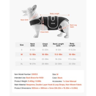 VEVOR Ρυθμιζόμενο Στήριγμα Σπονδυλικής Στήλης Σκύλου για Ανακούφιση... VEVOR Ρυθμιζόμενο Στήριγμα Σπονδυλικής Στήλης Σκύλου για Ανακούφιση...