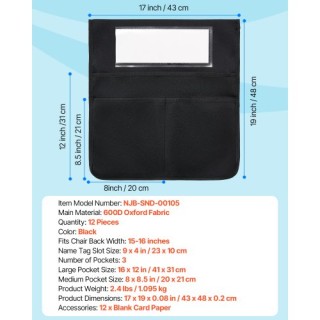 VEVOR Μαυροί Καλύμματα Καρεκλών για Τάξη με Ετικέτα Ονόματος (Σετ 1... VEVOR Μαυροί Καλύμματα Καρεκλών για Τάξη με Ετικέτα Ονόματος (Σετ 1...