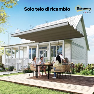 Outsunny Ανταλλακτικό Κάλυμμα για Κιόσκι 4x3 m με 10 Οπές Αποστράγγ...